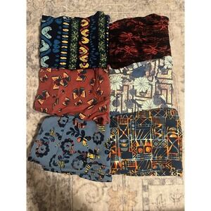 Lularoe NWOT One Size Set Of 6 Colorful Stretch Activewear Leggings Floral